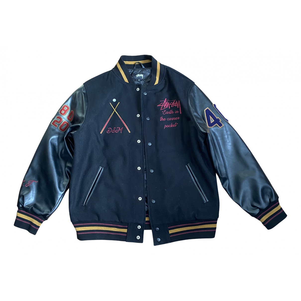 Pre-owned Stussy Leather Jacket In 