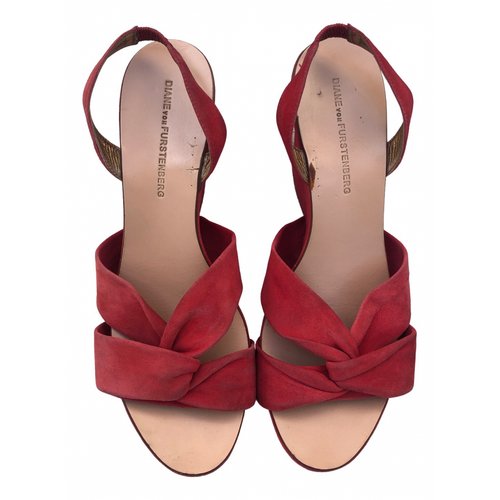 Pre-owned Diane Von Furstenberg Sandal In Red