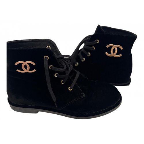Pre-owned Chanel Ankle Boots In Black