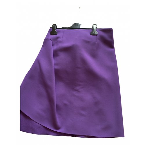 Pre-owned Agnona Wool Mini Skirt In Purple