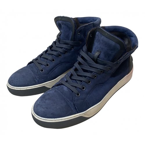 Pre-owned Lanvin High Trainers In Blue