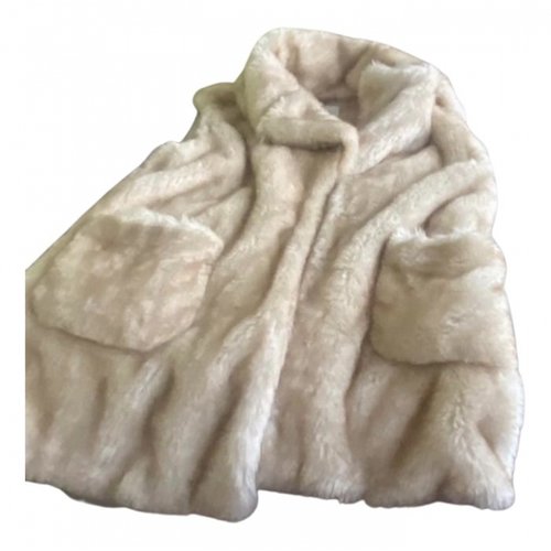 Pre-owned Dondup Faux Fur Coat In Beige