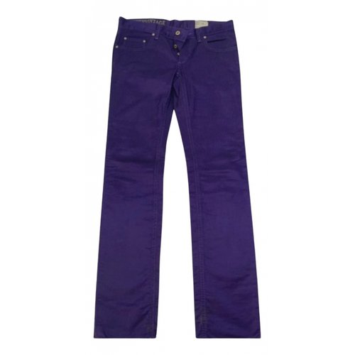 Pre-owned Mauro Grifoni Velvet Trousers In Purple