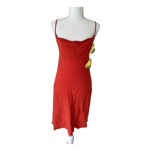 Pre-owned Gilmar Linen Mini Dress In Red
