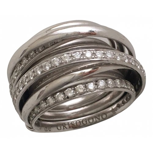 Pre-owned De Grisogono Allegra White Gold Ring In Silver