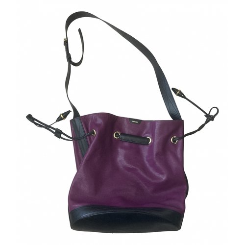 Pre-owned Lancel Huit Leather Handbag In Purple