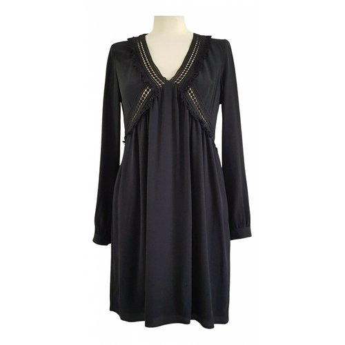 Pre-owned Sézane Silk Mid-length Dress In Black