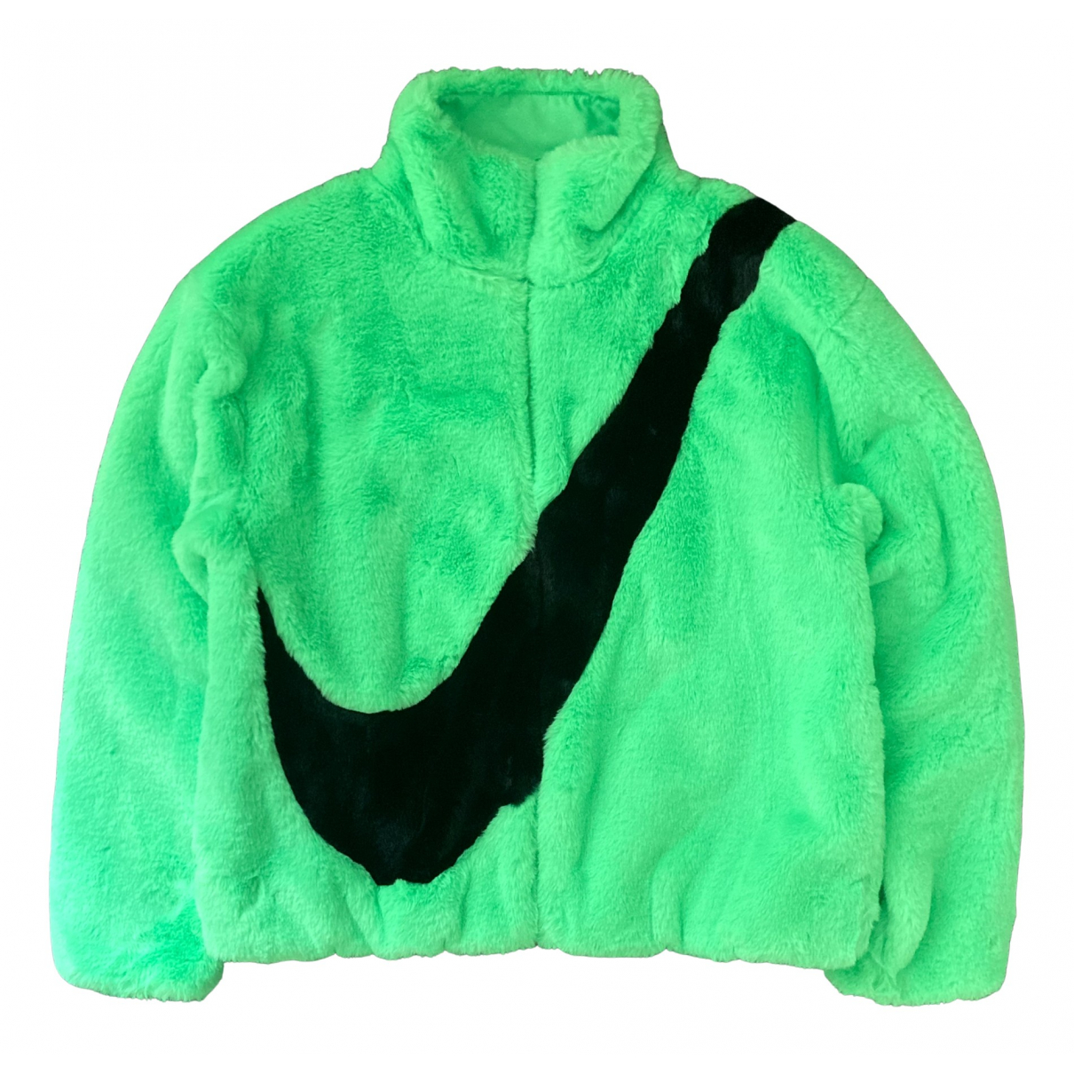 Pre-owned Nike Faux Fur Jacket In Green 