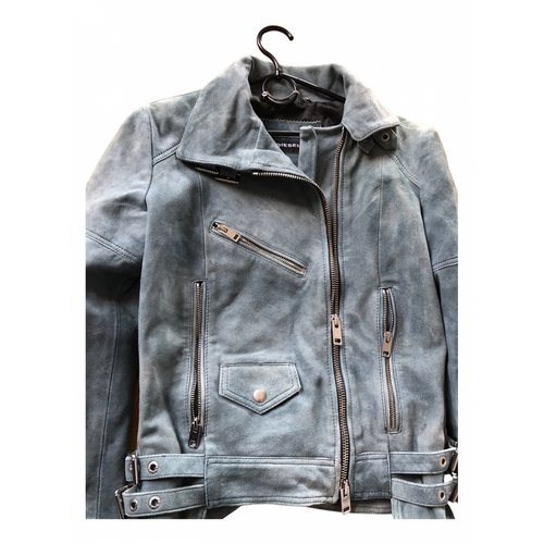 Pre-owned Diesel Leather Jacket In Blue