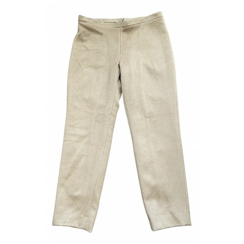 Pre-owned Clements Ribeiro Cashmere Trousers In Beige