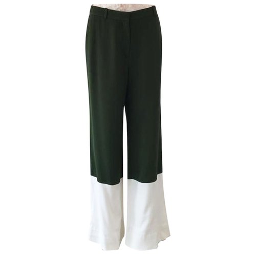 Pre-owned Celine Trousers In Green
