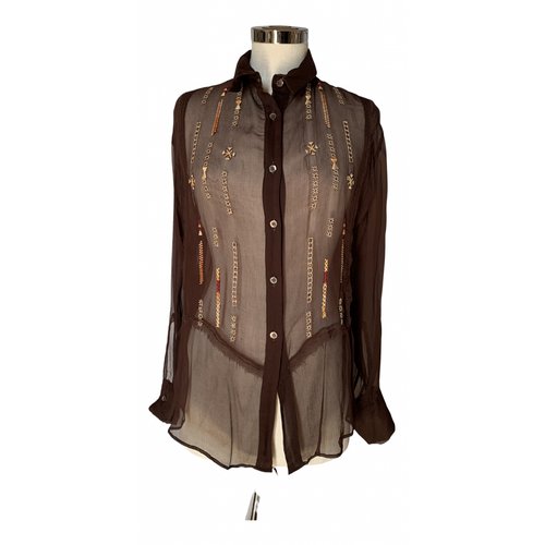 Pre-owned Ermanno Scervino Silk Blouse In Brown