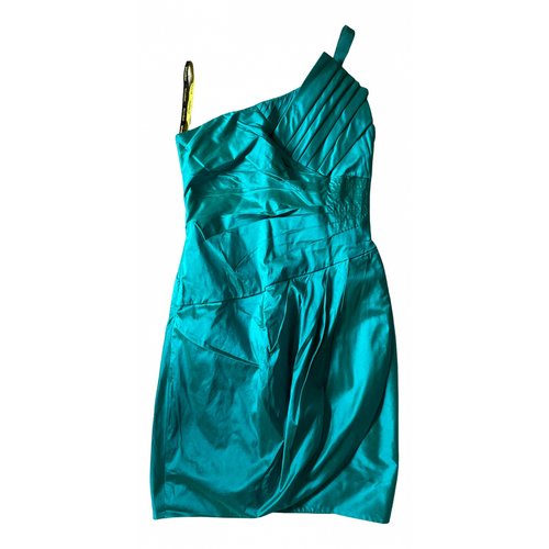 Pre-owned Catherine Malandrino Silk Mini Dress In Turquoise
