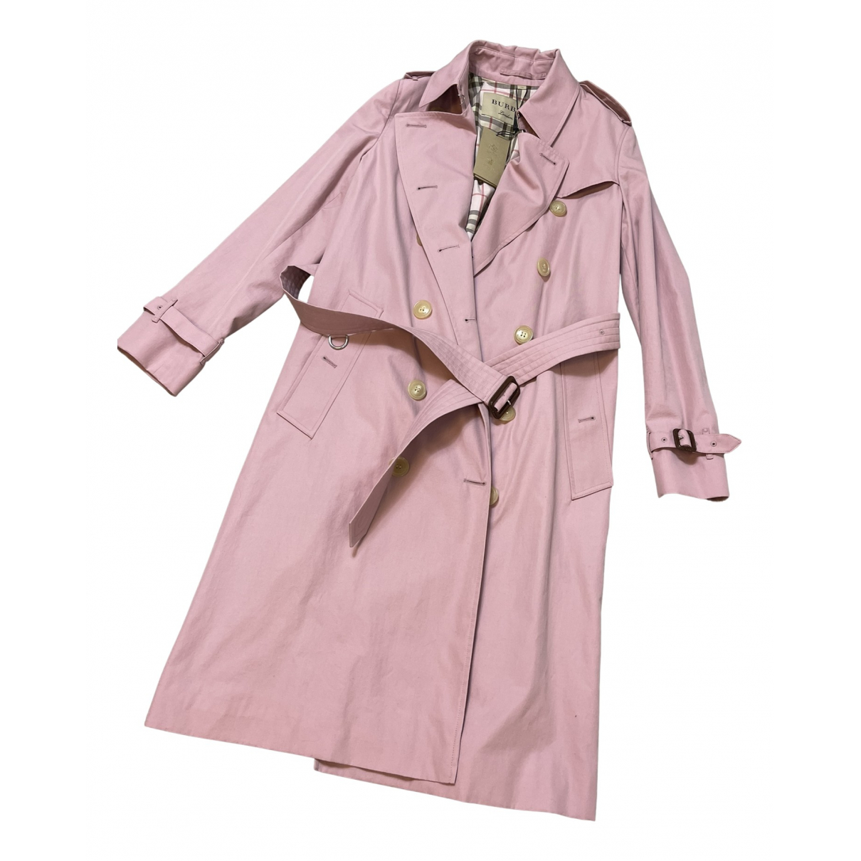 Pre-owned Burberry Trench Coat In Pink 
