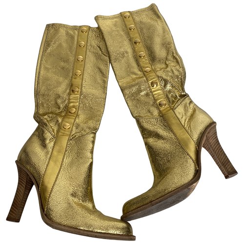 Pre-owned Casadei Leather Boots In Gold