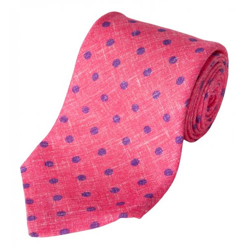 Pre-owned Kiton Silk Tie In Pink
