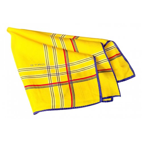 Pre-owned Etro Silk Scarf & Pocket Square In Yellow
