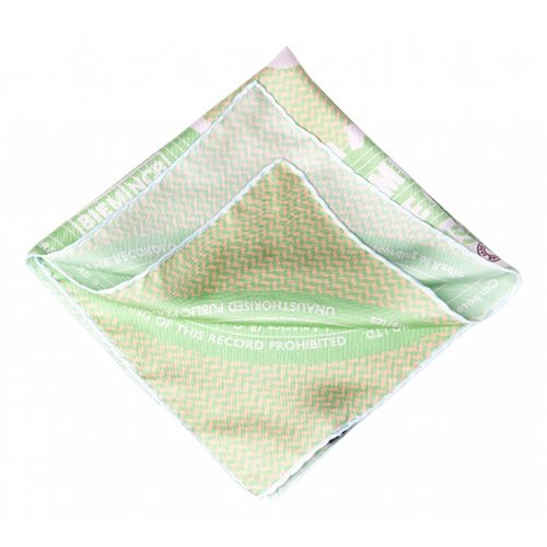 Pre-owned Jane Carr Silk Scarf & Pocket Square In Green