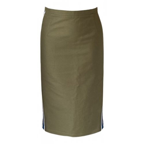 Pre-owned N°21 Linen Mid-length Skirt In Khaki