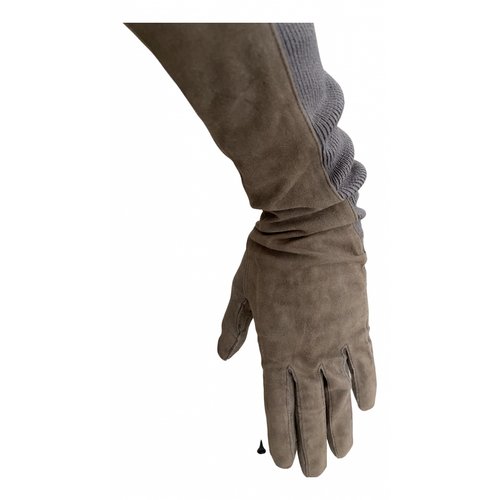 Pre-owned Alaïa Long Gloves In Beige