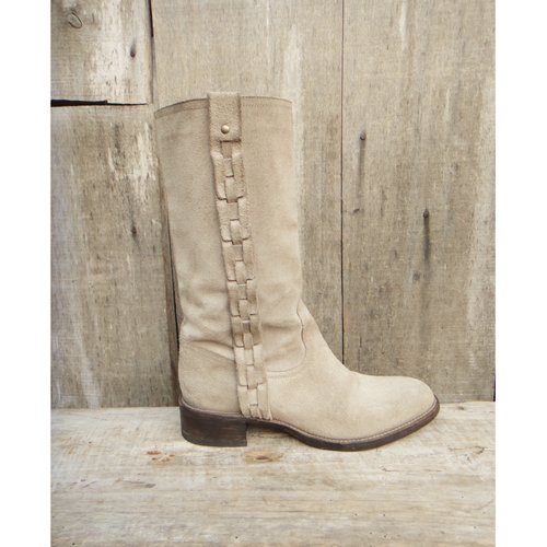 Pre-owned Sartore Western Boots In Beige