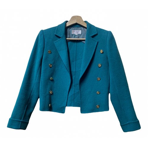 Pre-owned Saint Laurent Wool Blazer In Turquoise