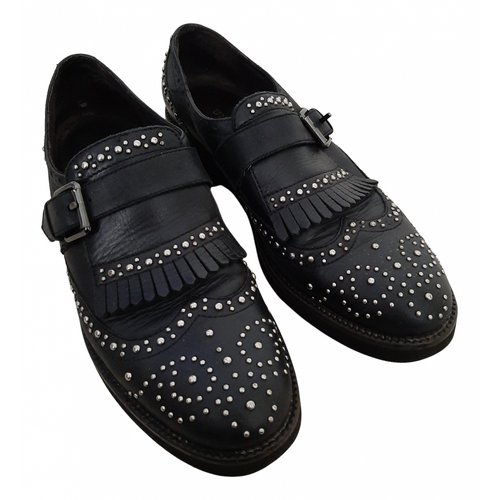 Pre-owned Bruno Premi Leather Flats In Black