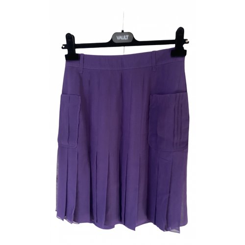 Pre-owned Saint Laurent Silk Mini Skirt In Purple