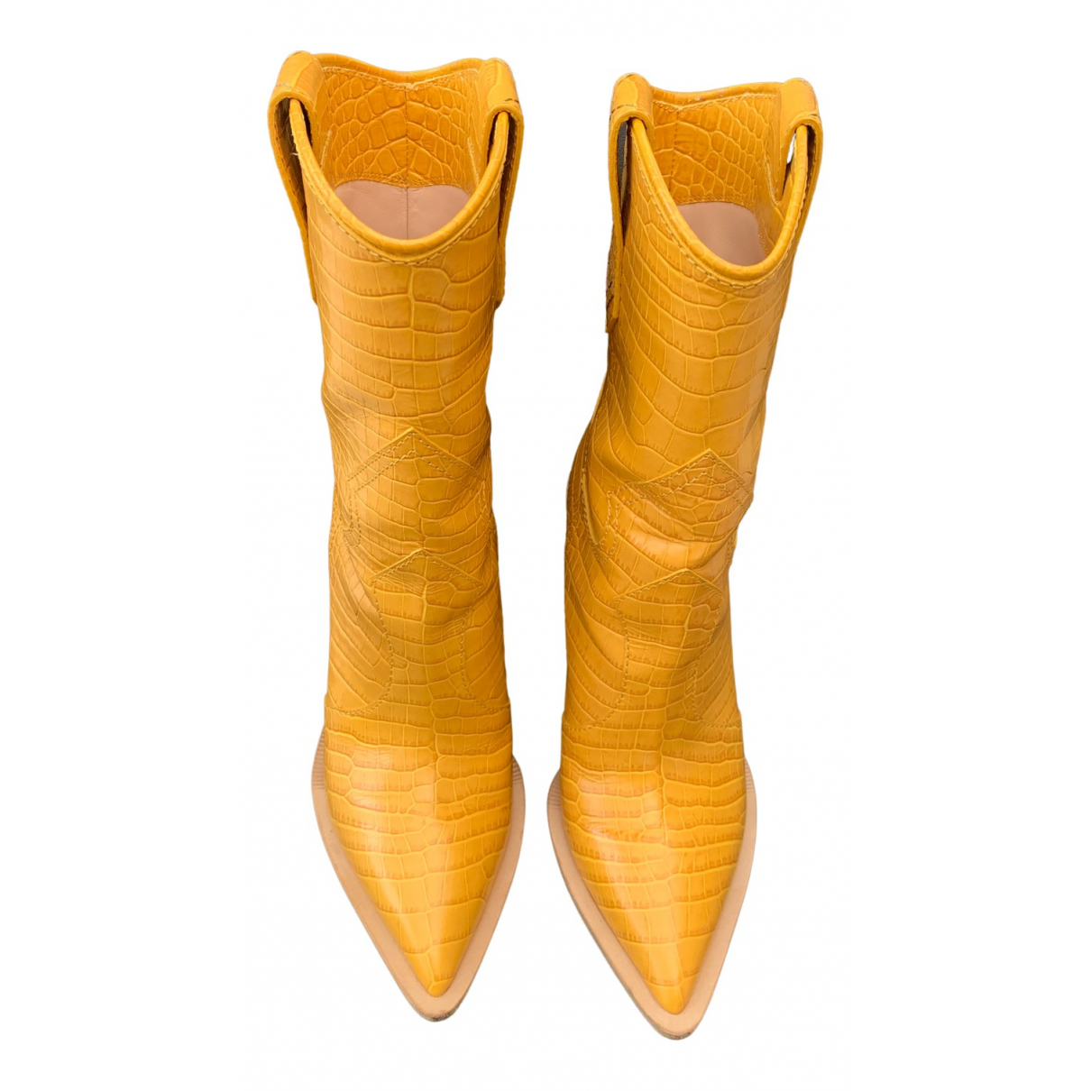 Pre-owned Fendi Cowboy Leather Ankle 