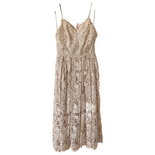 Pre-owned Maria Lucia Hohan Mid-length Dress In Beige