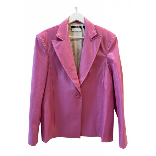 Pre-owned Rotate Birger Christensen Vegan Leather Jacket In Pink