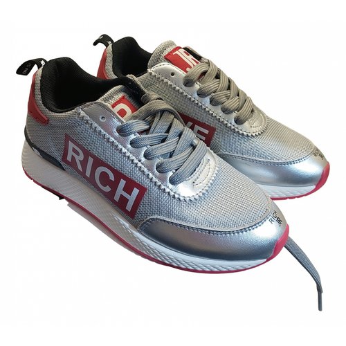 Pre-owned John Richmond Leather Trainers In Grey