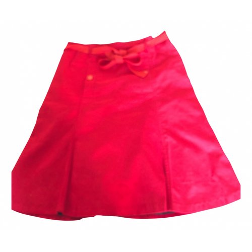 Pre-owned Claudie Pierlot Velvet Mid-length Skirt In Red