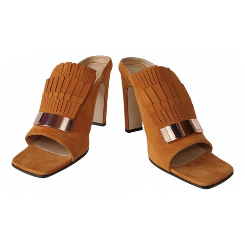 Pre-owned Sergio Rossi Leather Sandal In Camel