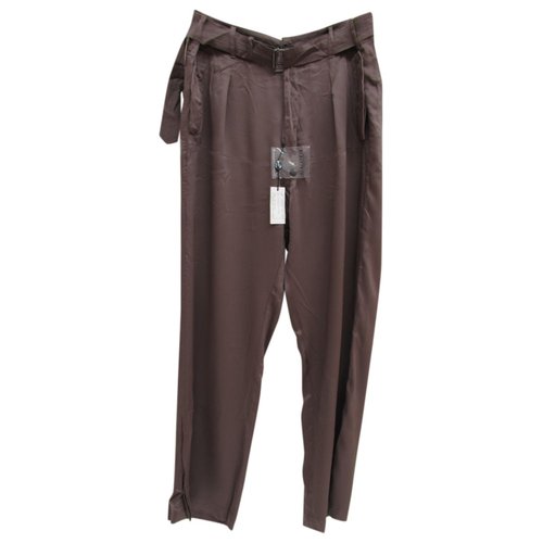 Pre-owned Gucci Silk Trousers In Brown