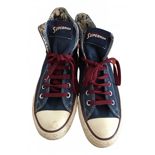 Pre-owned Converse Cloth High Trainers In Blue