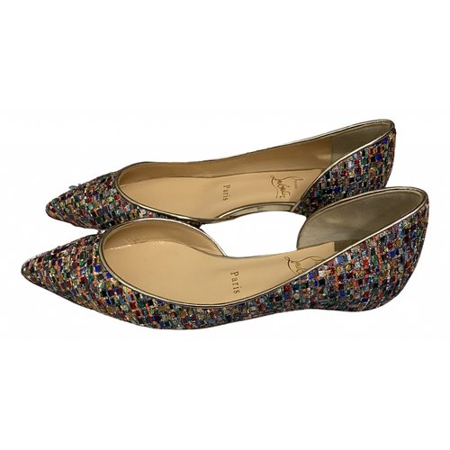Pre-owned Christian Louboutin Glitter Ballet Flats In Multicolour