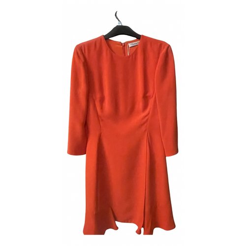 Pre-owned Dior Silk Dress In Orange