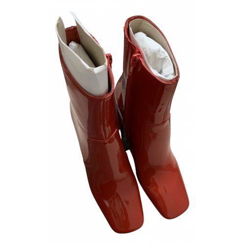Pre-owned Jeffrey Campbell Patent Leather Ankle Boots In Red