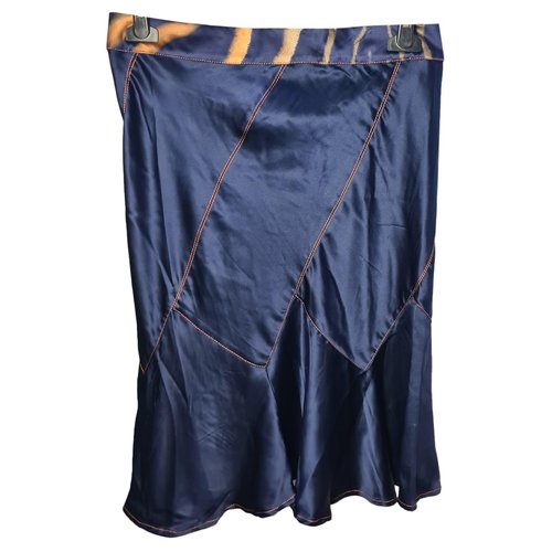 Pre-owned Roberto Cavalli Silk Skirt In Blue