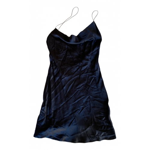 Pre-owned Natalie Rolt Silk Mini Dress In Navy