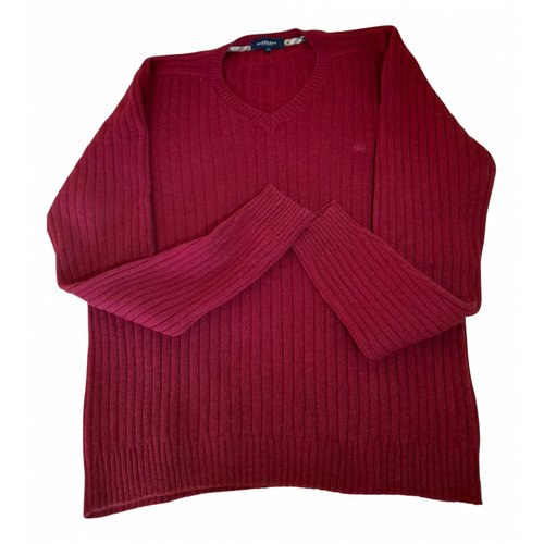 Pre-owned Burberry Wool Pull In Burgundy