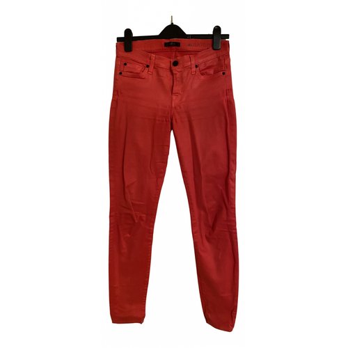 Pre-owned 7 For All Mankind Trousers In Red