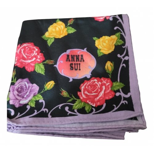 Pre-owned Anna Sui Silk Handkerchief In Purple