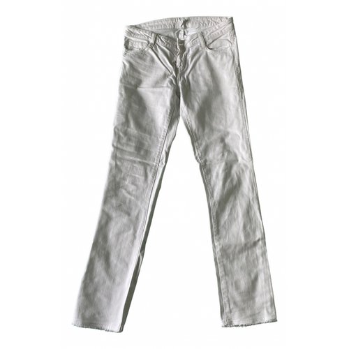 Pre-owned Acquaverde Straight Pants In White