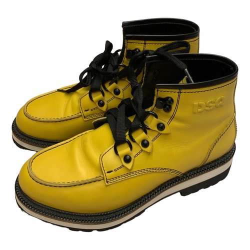 Pre-owned Dsquared2 Leather Boots In Yellow