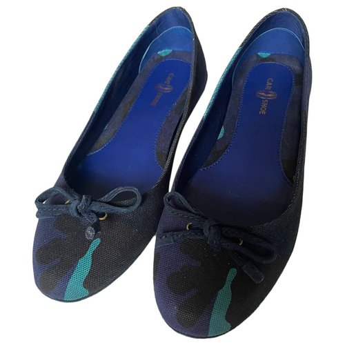 Pre-owned Carshoe Cloth Ballet Flats In Blue