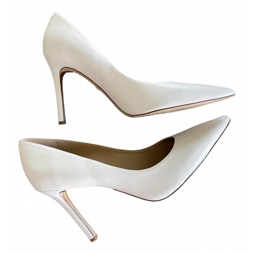 Pre-owned Sam Edelman Leather Heels In White