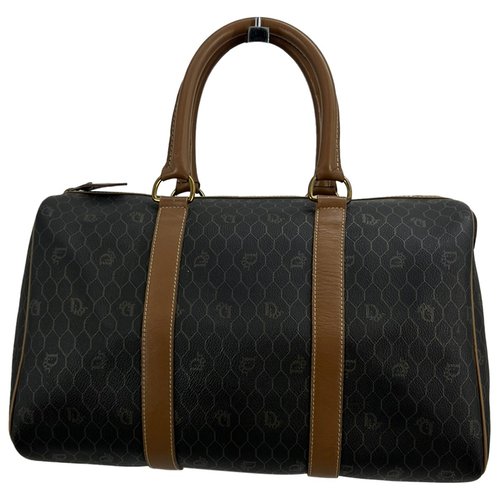 Pre-owned Dior Leather Travel Bag In Brown