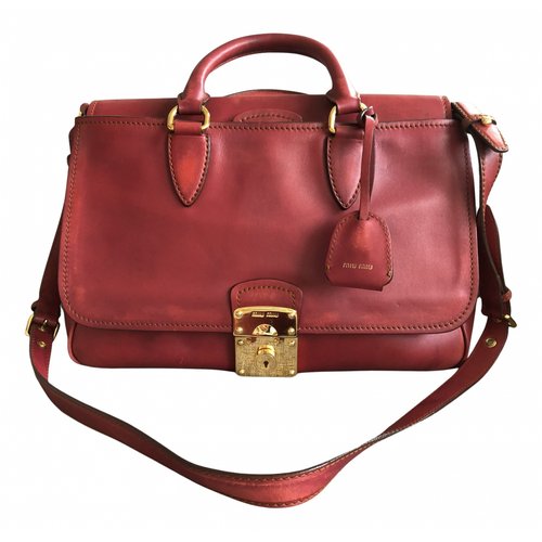 Pre-owned Miu Miu Leather Bag In Red